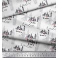 thumbnail image 3 of Soimoi White Rayon Fabric London Theme Architectural Decor Fabric Printed Yard 56 Inch Wide, 3 of 3