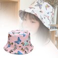 thumbnail image 1 of Butterfly Print Fisherman Hat Summer Cotton Double-sided Outdoor Bucket Sun Cap, 1 of 7
