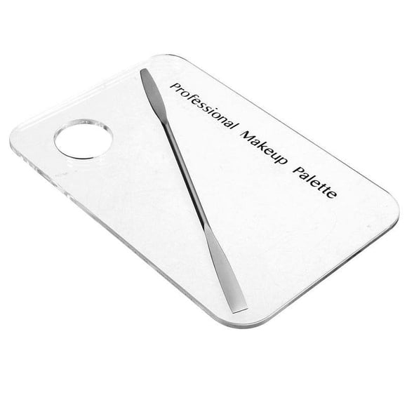 Women Acrylic Palette Clear Nail Art Makeup Polish Gel Eyeshadow Mixing Spatula Stainless Steel Rod Manicure Set Tool