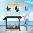 thumbnail image 2 of Yiwa 3-Tier BBQ Prep Table, Rolling Outdoor Grill Cart with Lockable Wheels, Pizza Oven Stand, and Ample Storage, 2 of 8