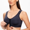 thumbnail image 3 of MELENECA Soutien-Gorge Posture Sans Armatures à Fermeture devant pour Femme Bleu Marine 36F, 3 of 5
