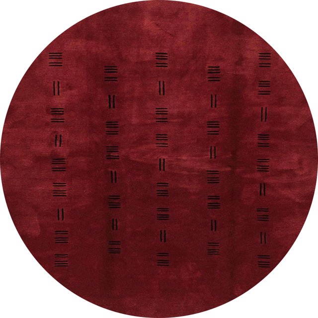 Ahgly Company Tapis d'Intérieur Ronds Abstraits Rouges Abstraits pour Aire, 4 Pieds Rond