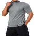 thumbnail image 2 of T-Shirt à Col Montant pour Homme à Manches Courtes, Chandail de Base, Tricot de Corps Extensible, Haut Léger, 2 of 6