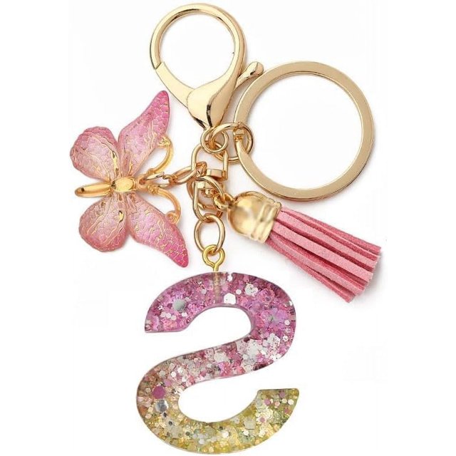 Letter Keychain,26 Letters A-Z Decorative Letter Keychain,Name Keychain for Women Girls Men Teenager Gift