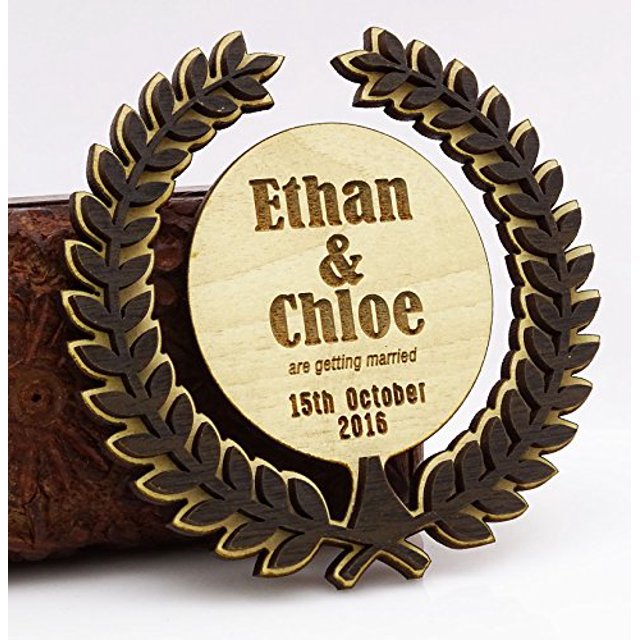Personalized Save The Date Wooden Engraved Magnets 50 Rustic Wedding Announcements