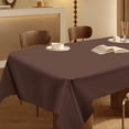 thumbnail image 4 of HHBEAUTY Rectangle Vinyl Tablecloth, Waterproof Spillproof Plastic Backed Table Cloth, Wipe Clean Table Cover for Dining, Buffet Parties and Camping (Coffee, 54" x 72"), 4 of 7