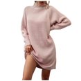 thumbnail image 1 of Femmes Casual Pull Robe de l'Épaule à Manches Longues Sangle en Vrac Pari Midi Robe, 1 of 5