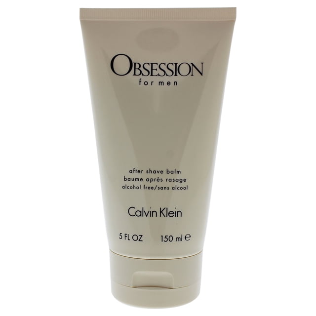 Obsession by Calvin Klein pour Hommes - Baume après-Rasage 5 oz en tube beige avec Texte Noir. le Produit Est Sans Alcool et Présente un Mélange de Mandarine, d'Épice, de Musc, de Bois de Santal et d'Ambre. Recommandé pour le Port de Jour.