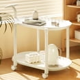 thumbnail image 3 of YIMWNYI Rolling Side Table with Wheels, Mobile End Table for Small Spaces, 2-Tier Removable Storage Rack, Portable Nightstand, Living Room, Bedroom, Kitchen Cart, Compact and Versatile Organizer, 3 of 6