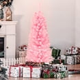 thumbnail image 2 of HOMCOM 4FT Artificial Christmas Tree, Xmas Pencil Tree with Auto Open, Pink, 2 of 10