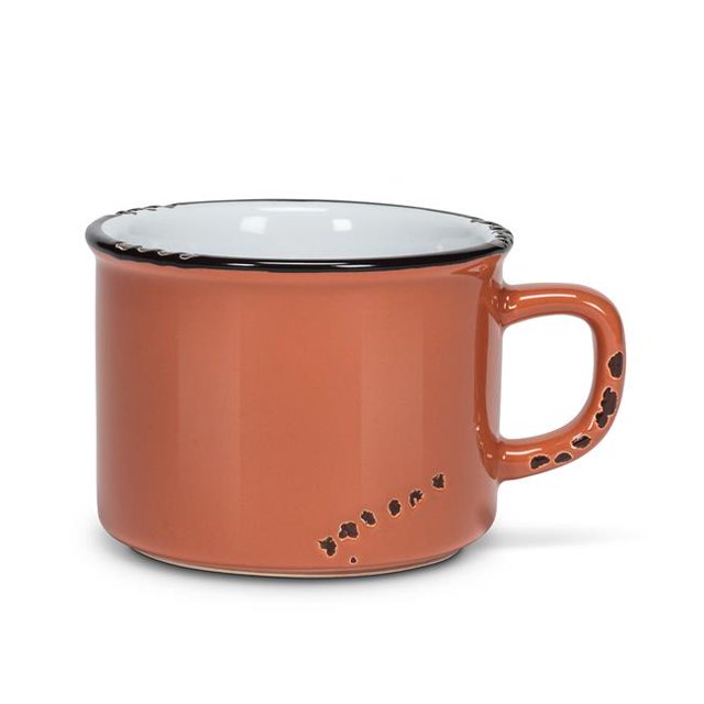 Abbott Collection AB-27-ENAMEL-CAP-TERRA 2.5 in. Enamel Look Cappuccino Mug, Terracotta