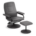 thumbnail image 1 of Costway Fauteuil Inclinable avec Ottoman Dossier Réglable Siège Rembourré Repose-Pieds pour Chambre Gris, 1 of 10