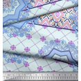 thumbnail image 3 of Soimoi Poly Georgette Fabric Check & Mandala Patchwork Print Fabric by the Yard 42 Inch Wide, 3 of 3