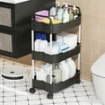 thumbnail image 4 of Todaioua 3-Tier Rolling Cart with Wheels, Multifunction Utility Storage Carts, Kitchen Storage Organizer, Mobile Shelving Unit for Bathroom, Laundry, Living Room, 4 of 7