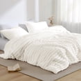 thumbnail image 1 of Regency Heights Full/Queen Size Comforter Set, Fluffy Ribbed Plush Comforter Set, 3-Piece Bedding Set, Ivory, 1 of 7