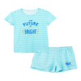 thumbnail image 1 of 2-Piece Girls Pajama Set for Summer Stripe & Glittering Pjs  Size 6-16, 1 of 7