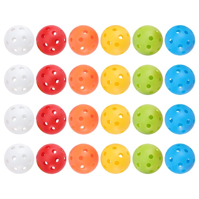MasteelfCA 24pcs Perforated Plastic Play Balls Hollow Practice Training Sports Balls (Mixed Colors)