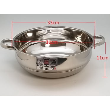 Sunwealth Stainless Steel Steamer 34cm with Glass Lid and removable steaming rack.
