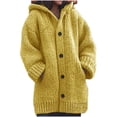 thumbnail image 1 of Pompotops Cardigan à Capuche Épais pour Femmes, Manteau Uni, Liquidation, 1 of 7