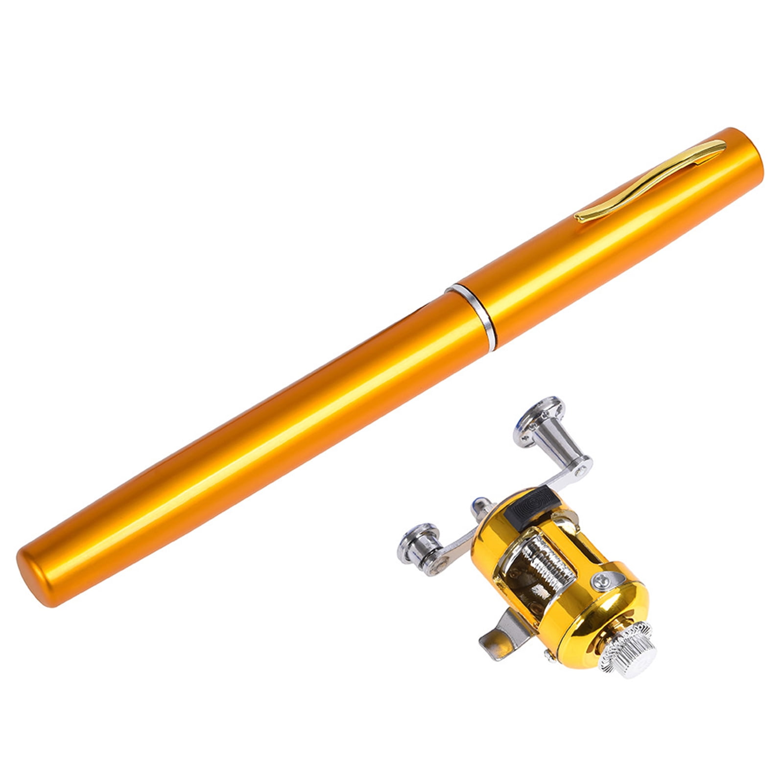 Fishing Rod Reel Combo Kit Set Mini Telescopic Portable Pocket Pen Fishing Rod Pole and Reel Set Aluminum Alloy Fishing Accessories