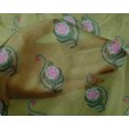 thumbnail image 4 of oneOone Silk Tabby Fabric Leaves & Floral Block Printed Craft Fabric BTY 42 Inch Wide, 4 of 4