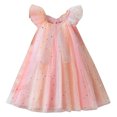 thumbnail image 2 of LOVZFMLL Robe pour Enfant 3-8 Ans, Mode, Couleur Unie, Paillettes, Fermeture Éclair, Manches Courtes, Col Rond, 2 of 8