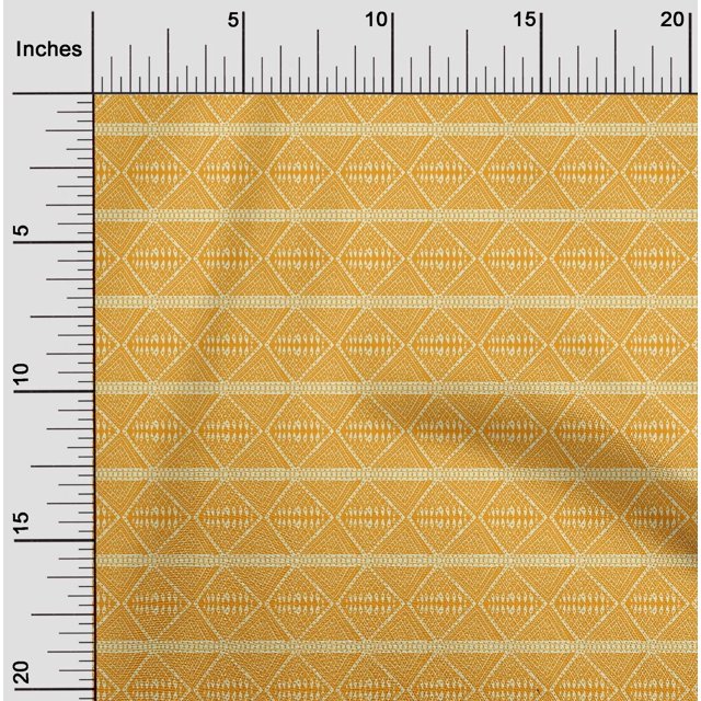 oneOone Cotton Cambric Fabric Geometric Block Printed Craft Fabric BTY 56 Inch Wide