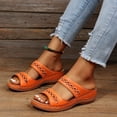 thumbnail image 2 of Kcodviy Women Summer Solid Color Closed Toe Sandals for Women Slip on Casual Open Hiking Sandals for Women Toe Wedges Soft Bottom Sandals with Rhinestones for Women Breathable Slippers Shoes Sandals, 2 of 6