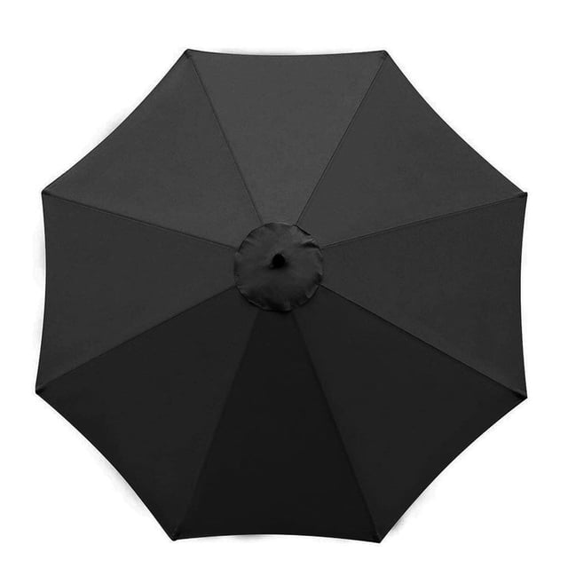 mmirethe 10 Umbrella Replacement Canopy 8 Rib Outdoor Patio Top Cover Waterproof STOCK black