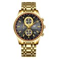 thumbnail image 1 of Mens Quartz Watch With Luminous Moon Phase Week Month Calendar Analog Display 30M Water Resistant Sapphire Crystal, 1 of 7