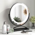 thumbnail image 4 of Costway Miroir de Maquillage Rond de 16 Pouces avec Lumières, 3 Couleurs, Gradable, Commande Tactile, Noir, 4 of 10