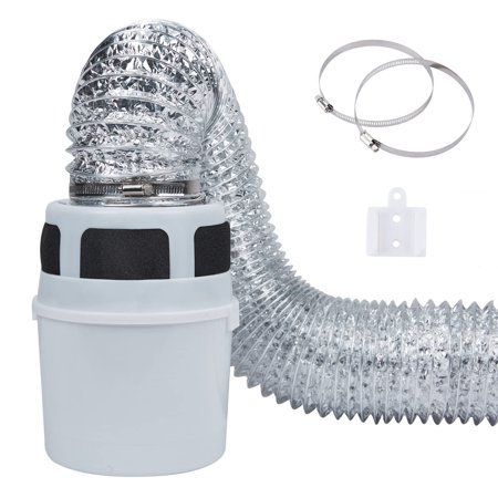 VIWINVELA Trousse de Grille d'Aération de Sécheuse Intérieure 3 en 1 avec Seau de Filtre pour Sécheuse Électrique avec Conduit Proflex de 4 Pouces par 5 Pieds (Argent)