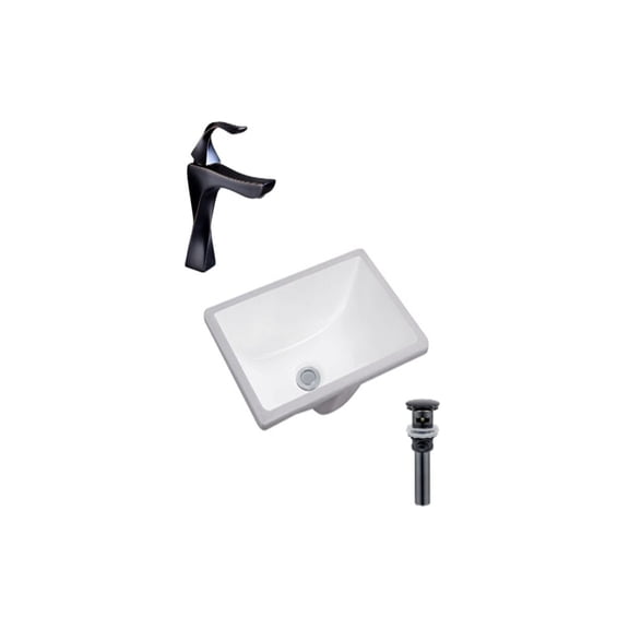 DROP Bath and Kitchen DR091172 Undermount Bathroom Sink Set