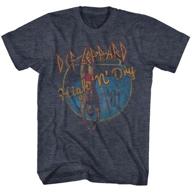 Def Leppard T-Shirt pour Adulte Fade-y High N Dry Navy Heather