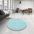 thumbnail image 4 of Ahgly Company Machine Washable Indoor Square Transitional Electric Blue Area Rugs, 6' Square, 4 of 7