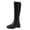 Black, variant on Jsaierl Women's Chunky Low Heels Boots Knee High Winter Boots Comfortable Pull On Zipper Chunky Heel Western Cowgirl Knee High Boots