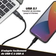 thumbnail image 3 of Scosche ACA-2PKSP Strikeline USB Type-C to USB Type-A Adapter 2-Pack Black, 3 of 7