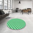 thumbnail image 4 of Ahgly Tapis Rond Lavable en Machine Intérieur Transitionnel Vert Menthe, 4 Pieds Rond, 4 of 7