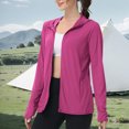 thumbnail image 4 of Long Sleeve Jackets for Women Quick Dry Athletic Stretch Blouses Rash Guard Slim Fit Shirts Tops Hiking Running Blouse Sun Protection Hoodie, 4 of 7