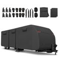 thumbnail image 1 of Unique Bargains 1 Set Waterproof RV Trailer Cover Fits 20'-22' with Extra Windproof Ropes and Gutter Covers Black, 1 of 7