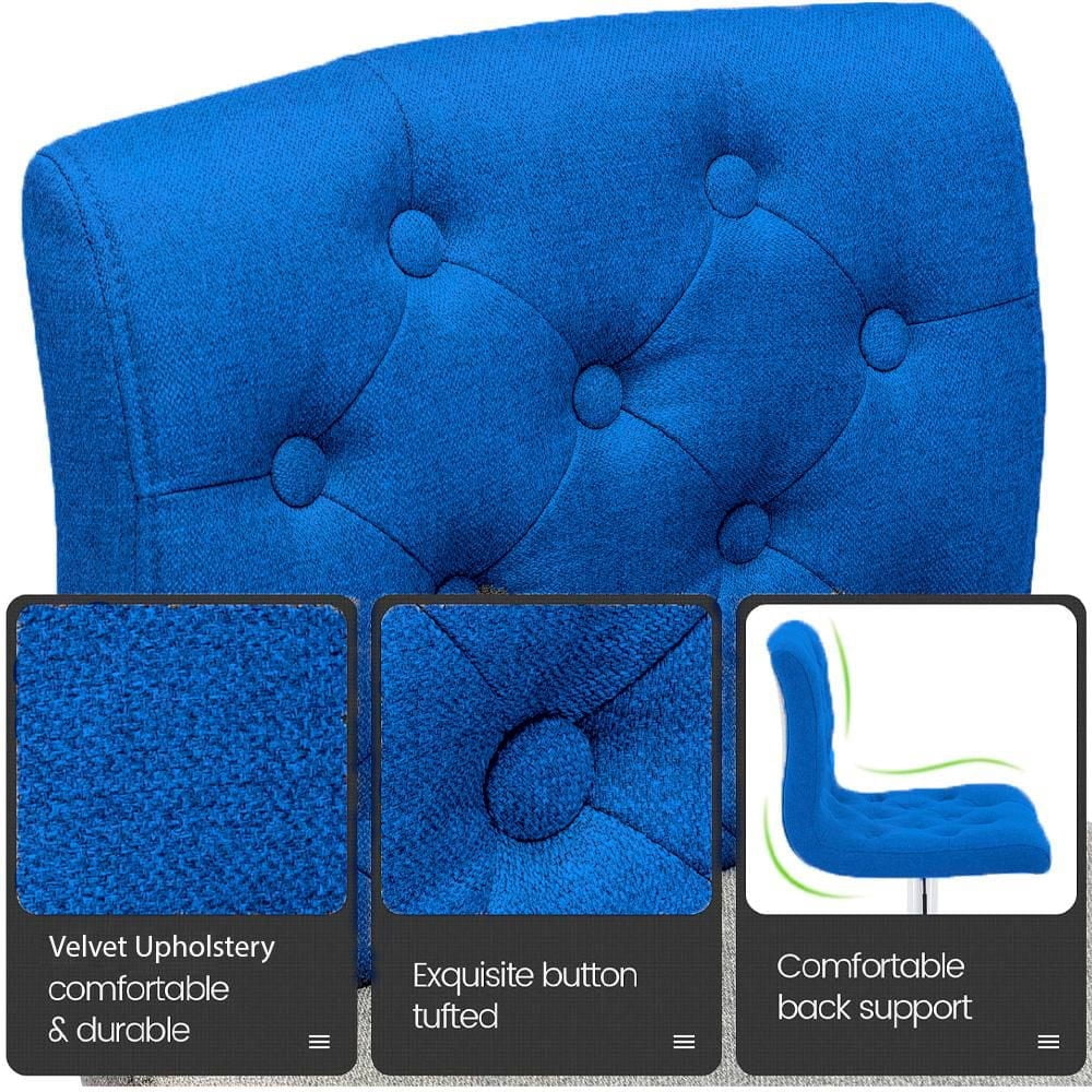 Heavenly Collection Blue Leather Adjustable Stool