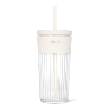 Ello Ava 18oz Glass Tumbler - Cream