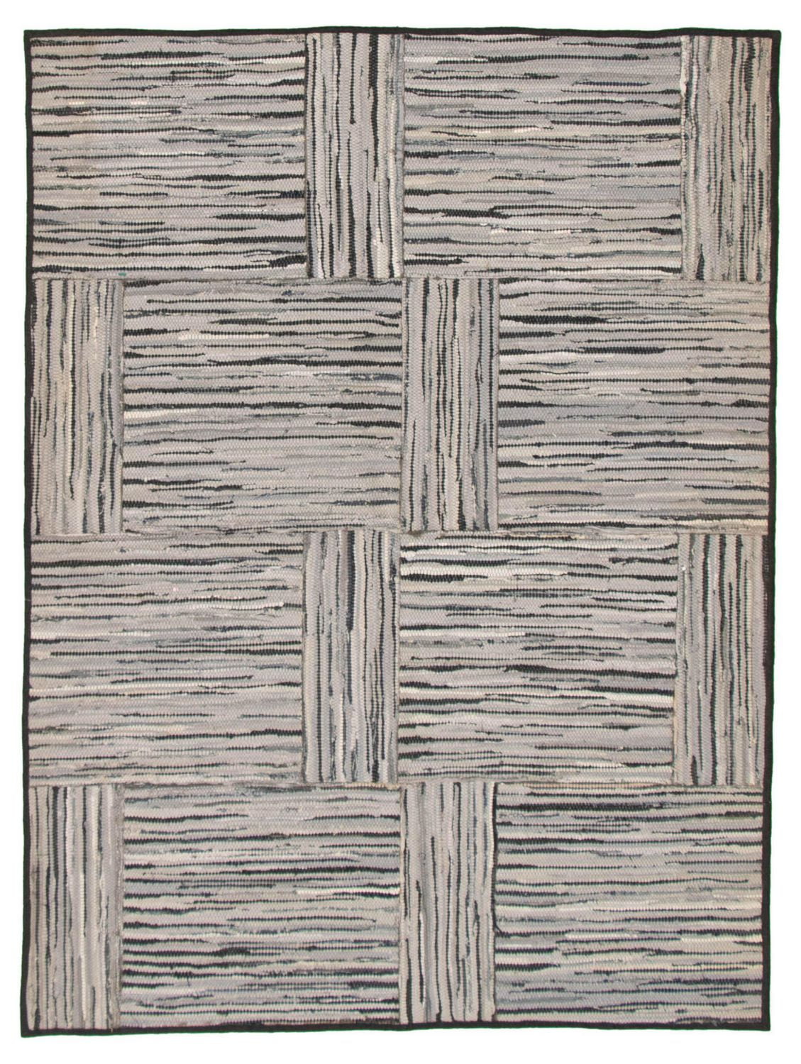 ECARPETGALLERY Tapis Fait à la Main pour Salon, Salle à Manger et Chambre à Coucher Transitionnel Collection Moldovia Patch 5'9" x 7'9" en Gris