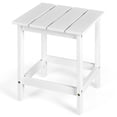 thumbnail image 1 of Costway Table d'Appoint de Patio 15 Pouces Carré à Lattes en Bois pour Café, Jardin, Terrasse, Blanc, 1 of 10
