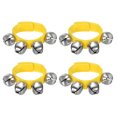 thumbnail image 1 of Unique Bargains 4 Pcs Clochettes de Poignet, Clochettes à Grelots Clochettes de Cheville Instruments de Percussion Rythme Musical pour Fête Noël, Jaune, 1 of 5