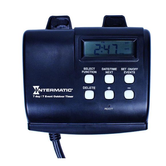 Intermatic 15 Amp 7-Day Outdoor Digital Plug-In Timer - Black