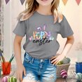 thumbnail image 2 of 4t Fille Tout-Petit Extra Large Enfant Filles Pâques Mignon Graphique Col Rond Manches Courtes T-Shirt Décontracté d'Été, 2 of 4