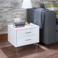 thumbnail image 1 of Benzara BM154628 Contemporary 2 Drawers Wood Nightstand, White, 1 of 2
