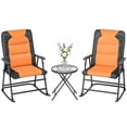 thumbnail image 1 of Outsunny 3pc Patio Foldable Rocking Chair Set, Orange, 1 of 10