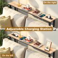 thumbnail image 4 of Ktaxon 39" Narrow Console Sofa Table with Power Outlets and USB Ports, Long Couch Table with Metal Frame and Charge Station with 4.9ft Extension Cord, Walnut, 4 of 10